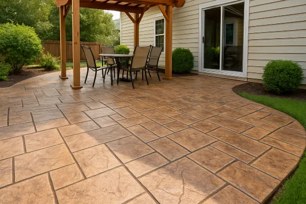 a stamped concrete patio from Concrete Contractor Austin in Austin, TX  Concrete Contractor near me