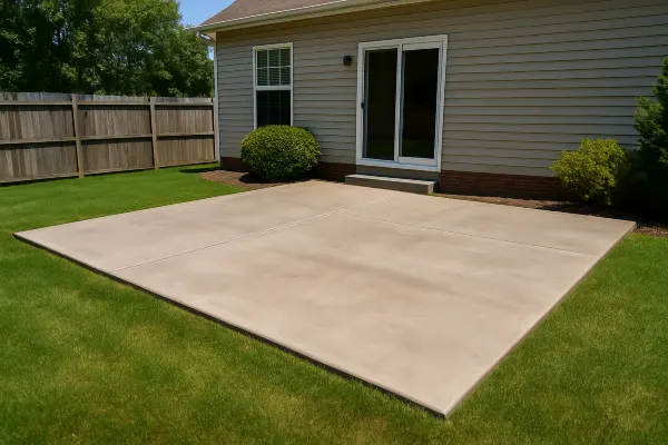 a house featuring a concrete patio from Concrete Contractor Austin in Austin, TX - Concrete Footing Services