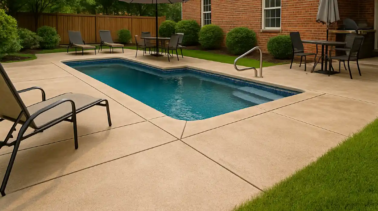 a swimming pool concrete deck from Concrete Contractor Austin in Austin, TX - Concrete Resurfacing