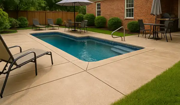 a swimming pool concrete deck from Concrete Contractor Austin in Austin, TX - Concrete Resurfacing