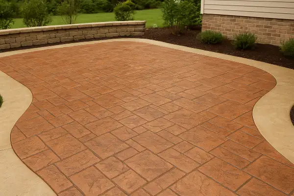 a stamped concrete patio from Concrete Contractor Austin in Austin, TX - Concrete Resurfacing