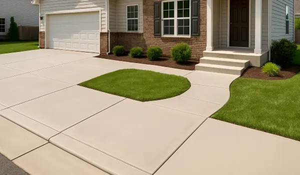 a concrete porch and sidewalk from Concrete Contractor Austin in Austin, TX - Concrete sidewalk building
