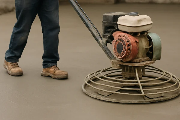a concrete worker using a machine to finish a concrete foundation from Concrete Contractor Austin in Georgetown, TX - Georgetown TX