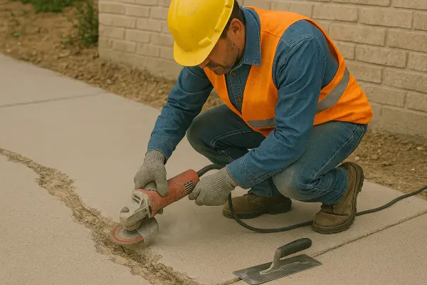 a male worker repairing a sidewalk from Concrete Contractor Austin in Georgetown, TX - Georgetown TX