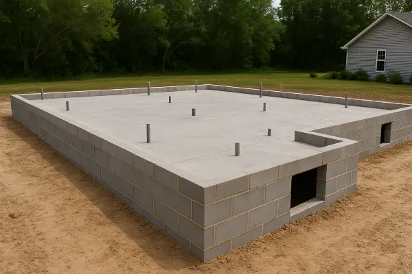 a finished concrete foundation for a new house from Concrete Contractor Austin in Kyle, TX - Kyle TX