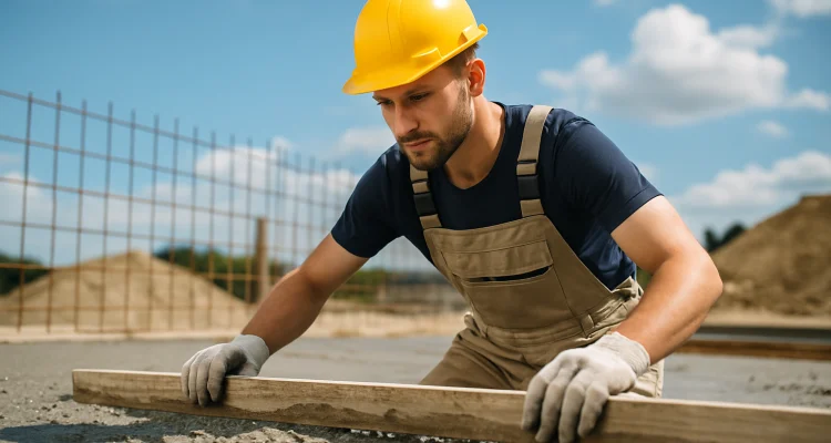 a male concrete worker spreading fresh cement on rebared ground from Concrete Contractor Austin in Pflugerville, TX - Pflugerville TX